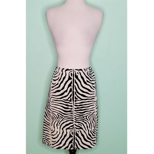 Doncaster Velvet Zebra Print Pencil Skirt
